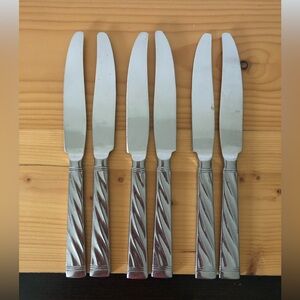 Set of 6 Cambridge Stainless Korea Knives Twist Handle Table Butter Knife